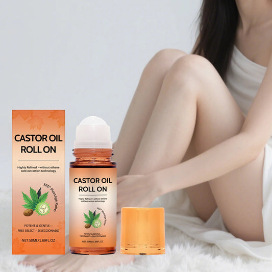 Organic Castor Oil Roll-On with Rose Quartz Roller