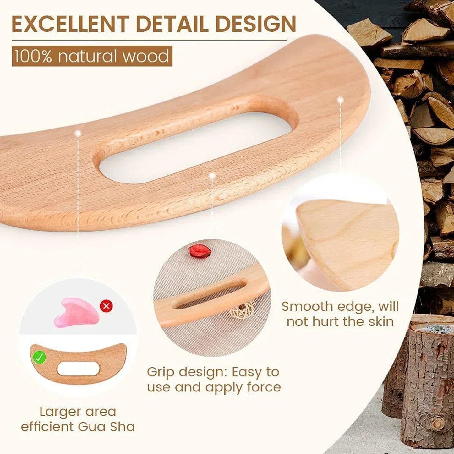 Wooden Body Gua Sha Massage Tool
